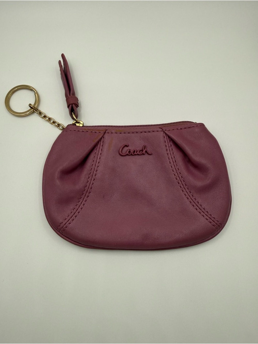 COACH | keychain key pouch Coin Purse pink leather wallet